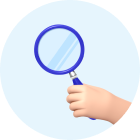 돋보기로 탐색하는 모습